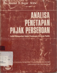 Analisa Penetapan Pajak Perseroan