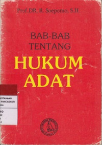 Bab-Bab Tentang Hukum Adat