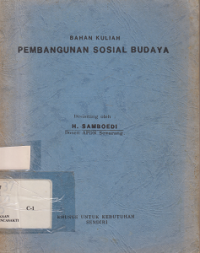 Pembangunan Sosial Budaya bahan kuliah