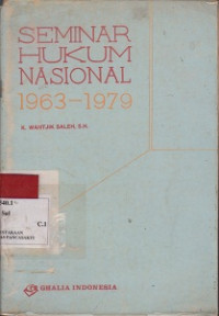 SEMINAR HUKUM NASIONAL 1963-1979