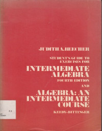 Students Guide To Exercises For Intermediate Algebra Fourth Edition .........